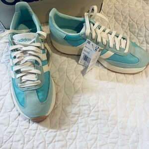 adidas Women Sneakers in Light Teal and White